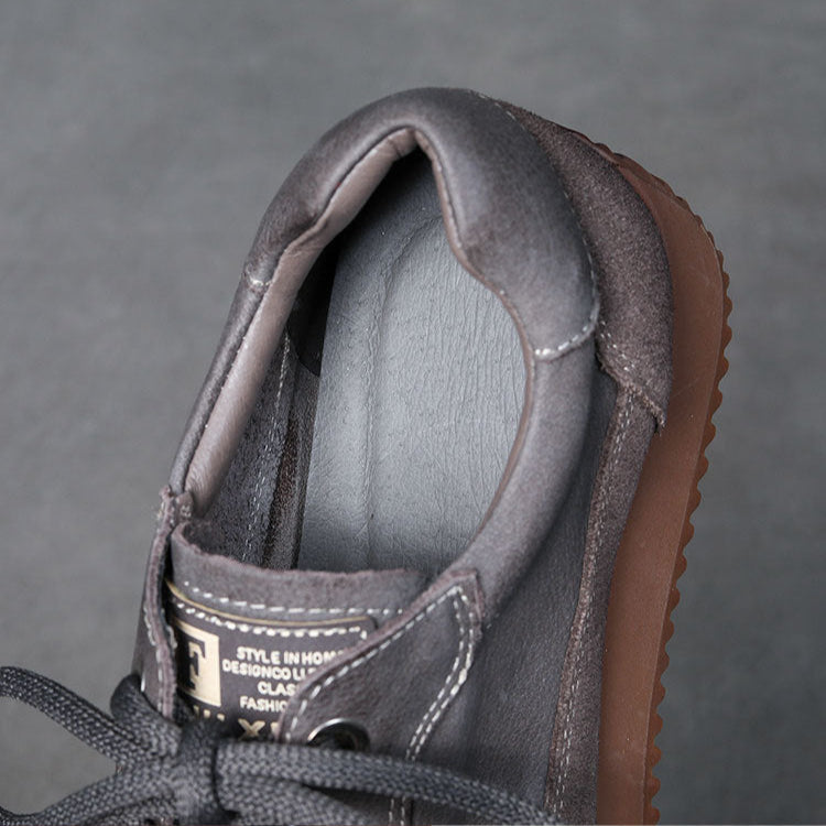 Women's Leather Patchwork Casual Lace-up Tennis Shoes Sneakers