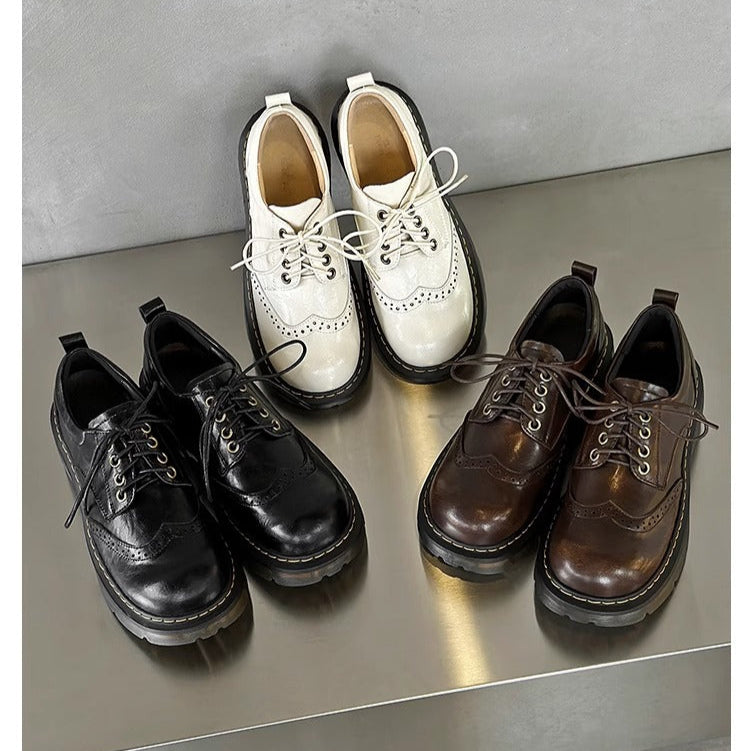 Women's Platform Brock Preppy Style Lace-up Loafers