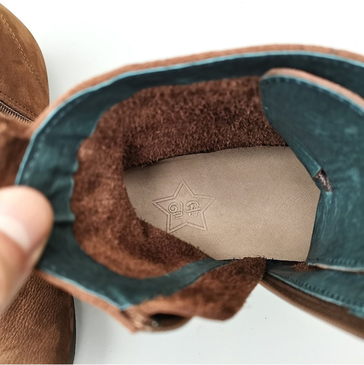 Women's Handmade Vintage Leather Lace-Up Flat Boots – Soft Sole, Breathable & Comfortable