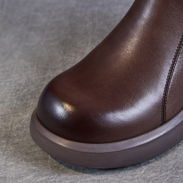 Women's Casual Genuine Leather Ankle Boots – Comfortable for Daily Wear