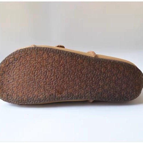 Women's Women's Leather Retro Patchwork Flat Cross Strap Mary Jane Shoes