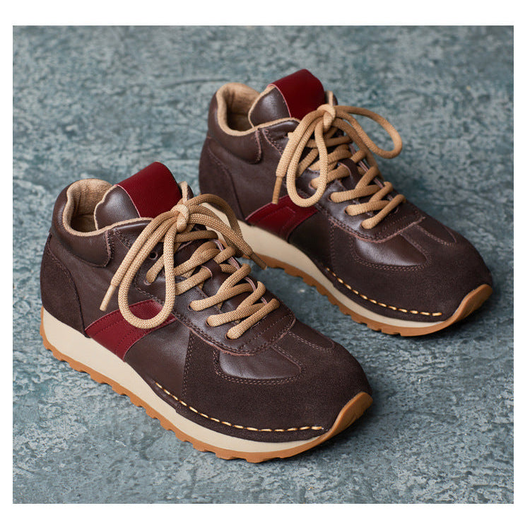Women's Casual Leather Retro Daily Sneakers