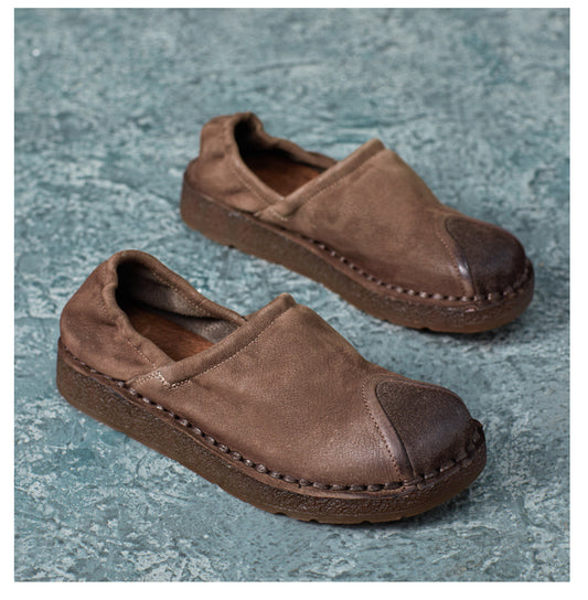 Women's Handmade Leather Vintage Casual Daily Walking Flats