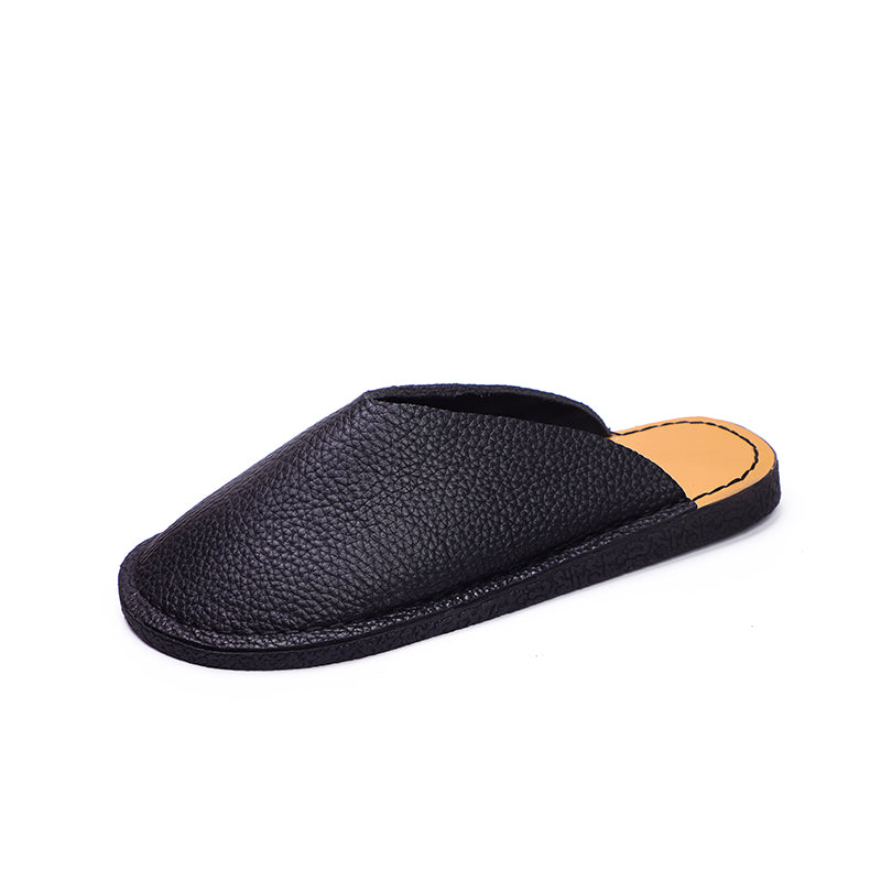 Women's Leather Minimalist Flat Mule Shoes