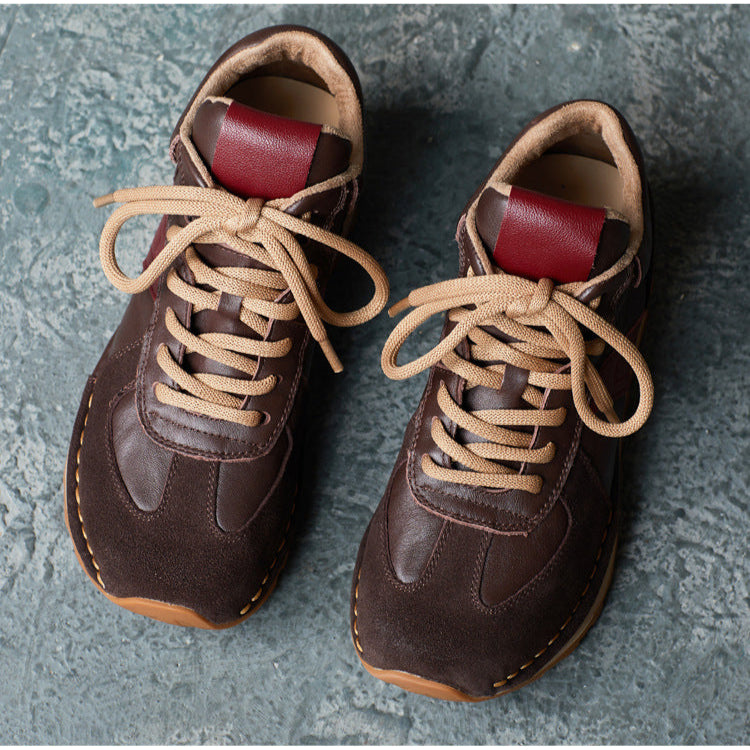 Women's Casual Leather Retro Daily Sneakers