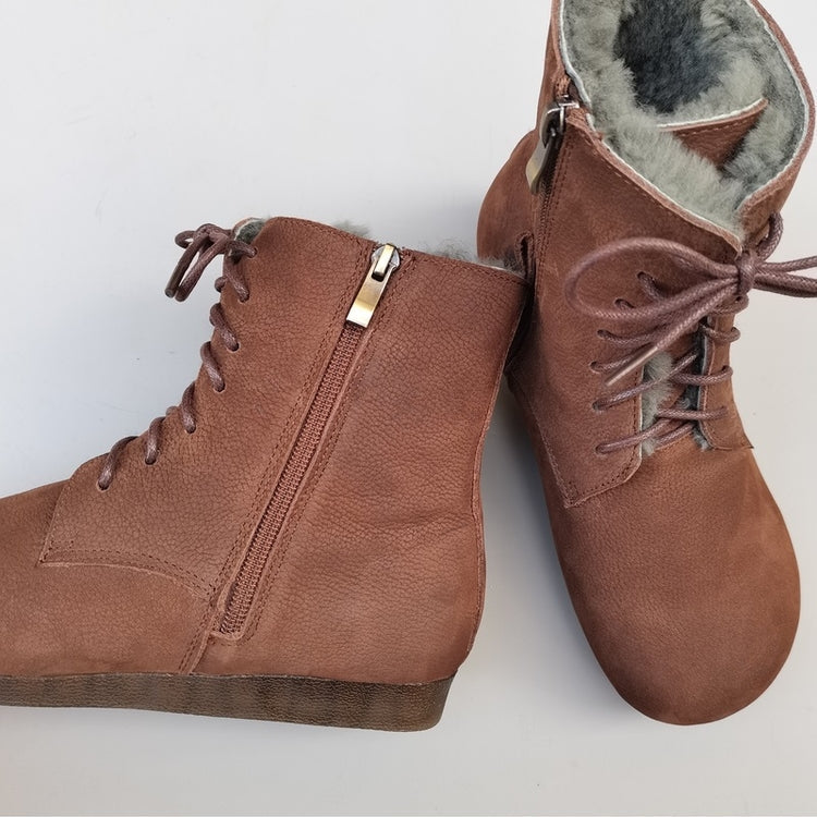 Women's High-Top Winter Boots – Vintage Handmade Cowhide Warm & Comfortable