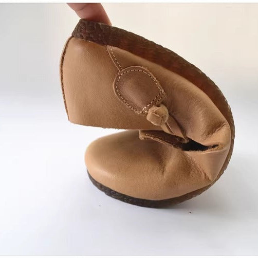 Women's Women's Leather Retro Patchwork Flat Cross Strap Mary Jane Shoes