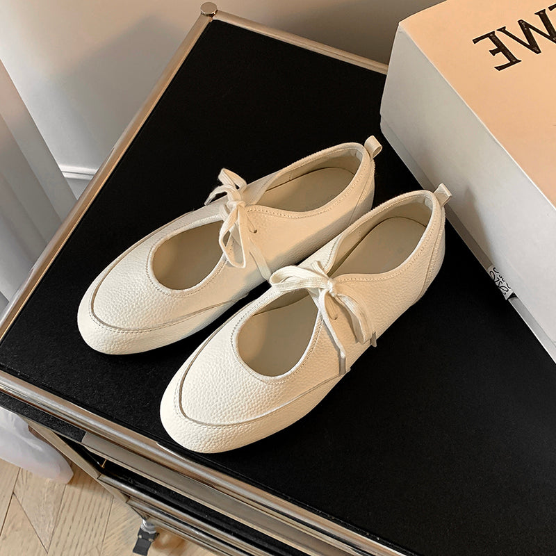 Women's Handmade Casual Comfortable Flat Lace Up Ballet Shoes