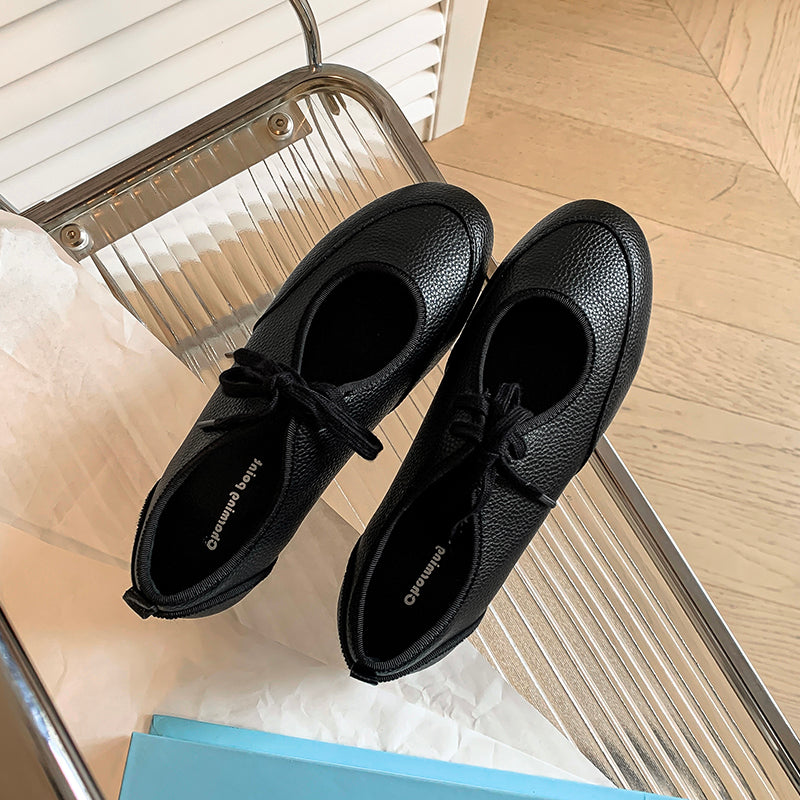 Women's Handmade Casual Comfortable Flat Lace Up Ballet Shoes