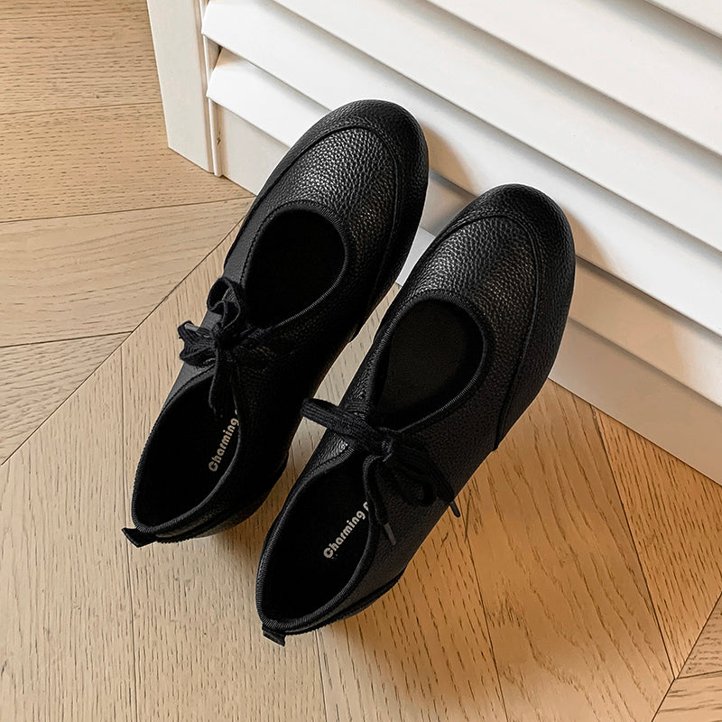 Women's Handmade Casual Comfortable Flat Lace Up Ballet Shoes