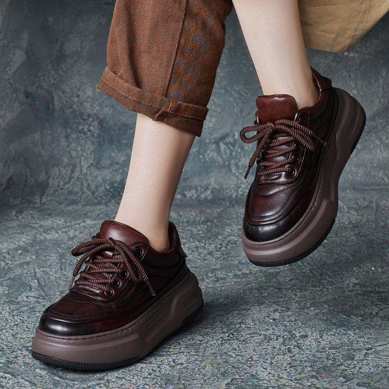 Women's Lace-Up Platform Casual Shoes
