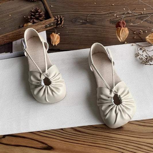 Women's Mori Girl Style Velcro Closed Toe Sandals