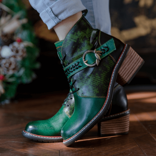 Womens British Racing Leather Ankle Boot