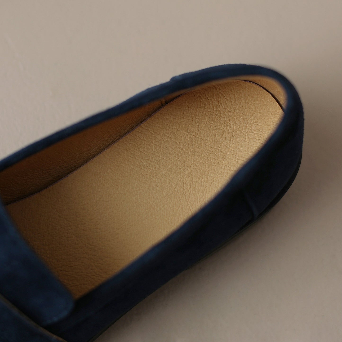 Handmade Classic Navy Suede Leather Penny Loafers Women's Shoes