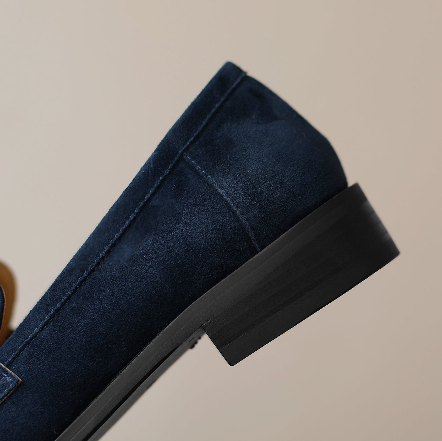 Handmade Classic Navy Suede Leather Penny Loafers Women's Shoes