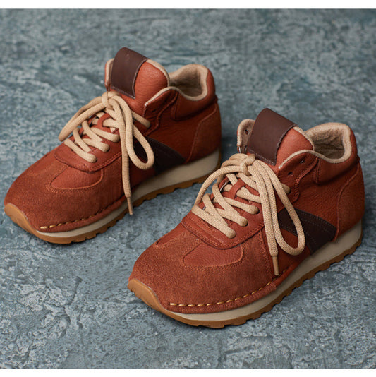 Women's Casual Leather Retro Daily Sneakers