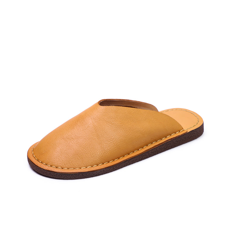Women's Leather Minimalist Flat Mule Shoes