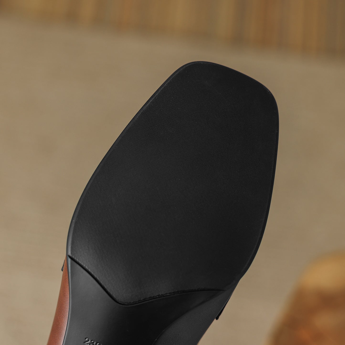 Genuine Leather Handmade Block Heels Slip-on Dress Loafers Women's Shoes