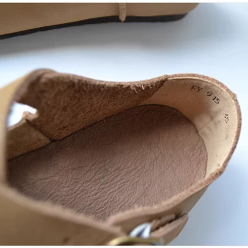 Women's Women's Leather Retro Patchwork Flat Cross Strap Mary Jane Shoes