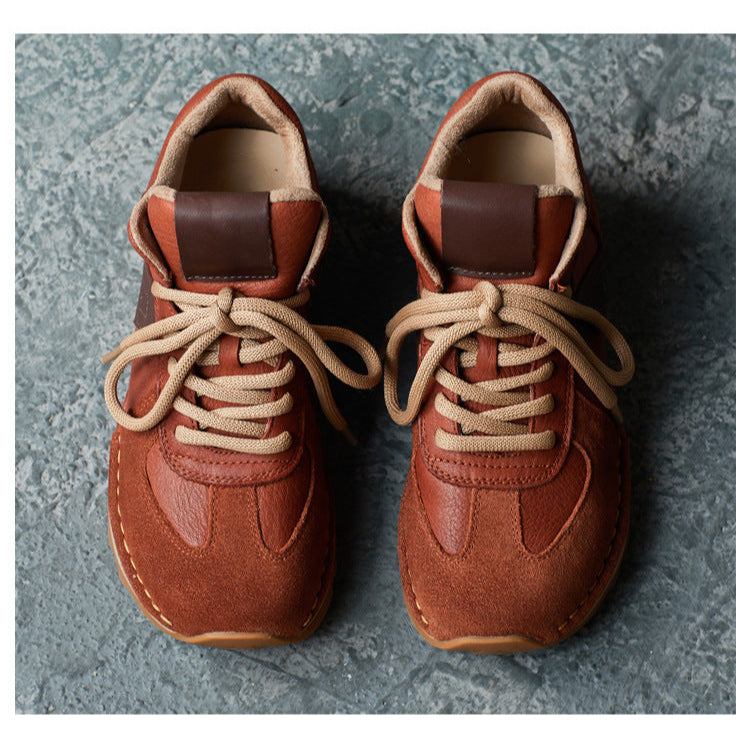 Women's Casual Leather Retro Daily Sneakers