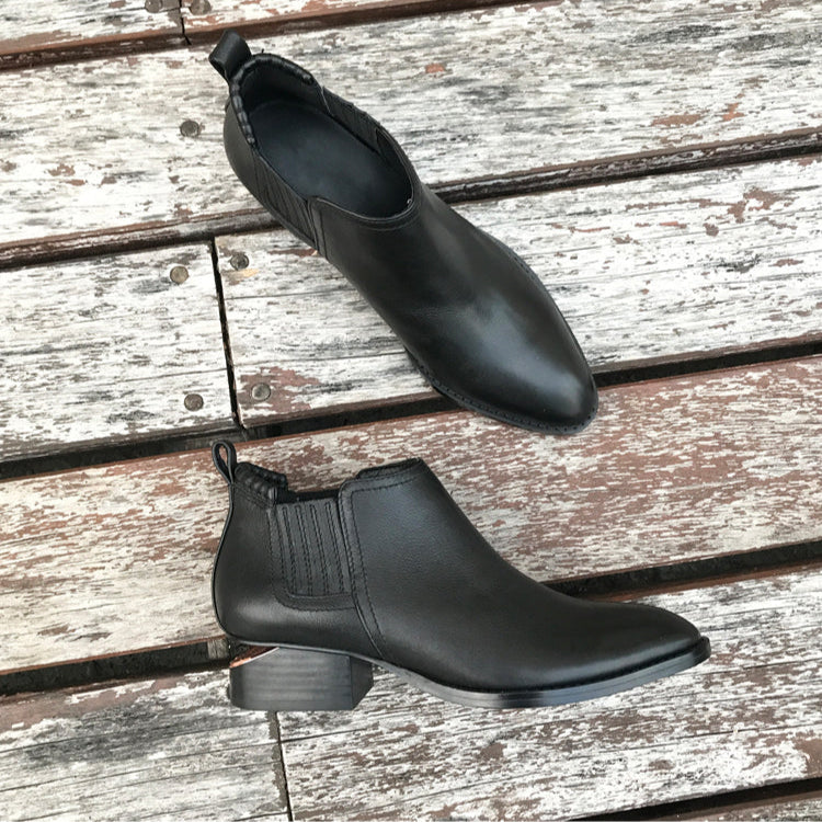 Women's Pointed Toe Chelsea Boots – Stylish Ankle Booties for Fall/Winter