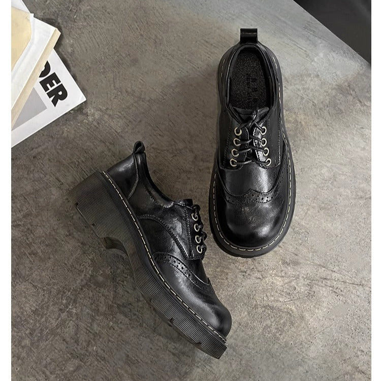 Women's Platform Brock Preppy Style Lace-up Loafers