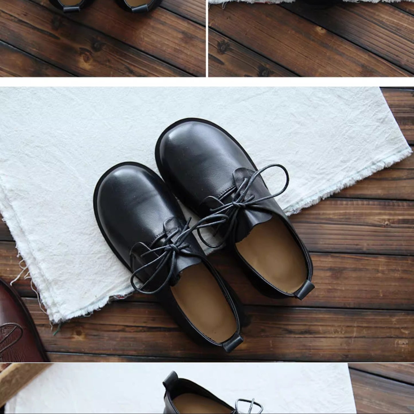 Women's Comfortable Genuine Leather Round Toe Lace-Up Casual Flats