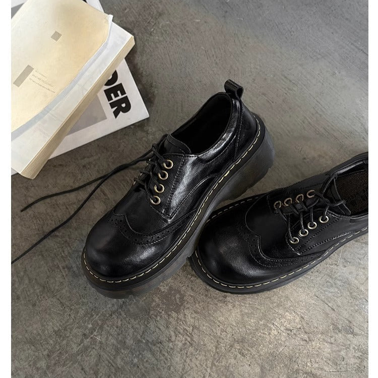 Women's Platform Brock Preppy Style Lace-up Loafers