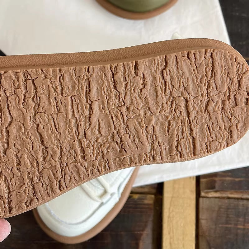 Women's Genuine Leather Casual Lace-Up Flat Shoes