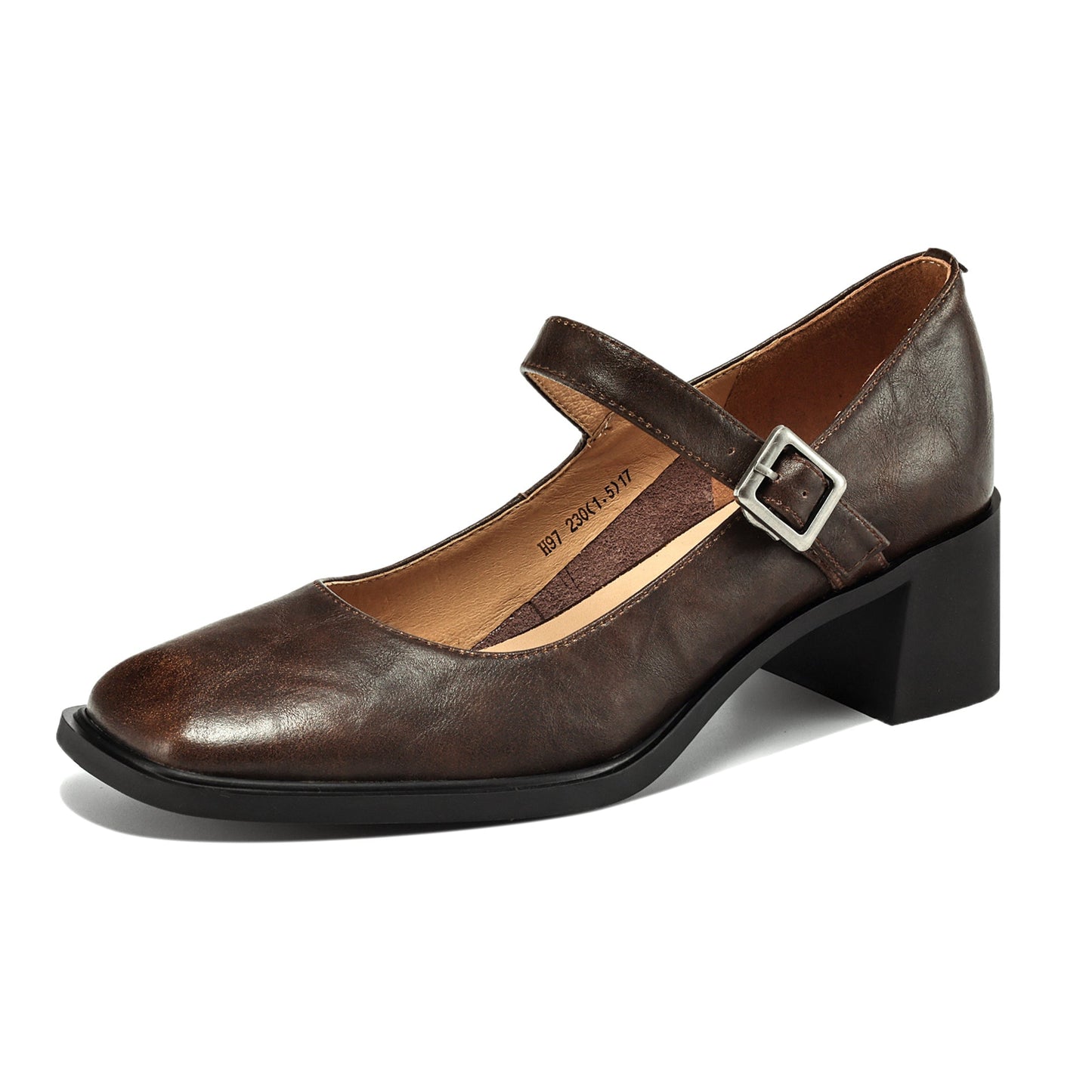 Women's Preppy Style Vintage Chunky Heel Buckle Mary Jane Pump