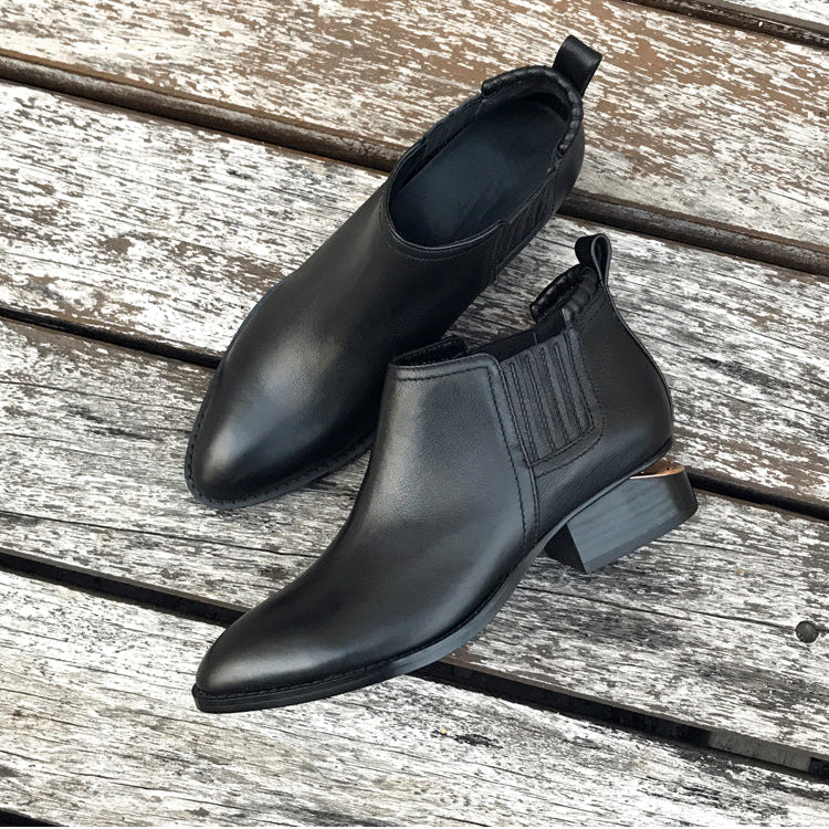 Women's Pointed Toe Chelsea Boots – Stylish Ankle Booties for Fall/Winter