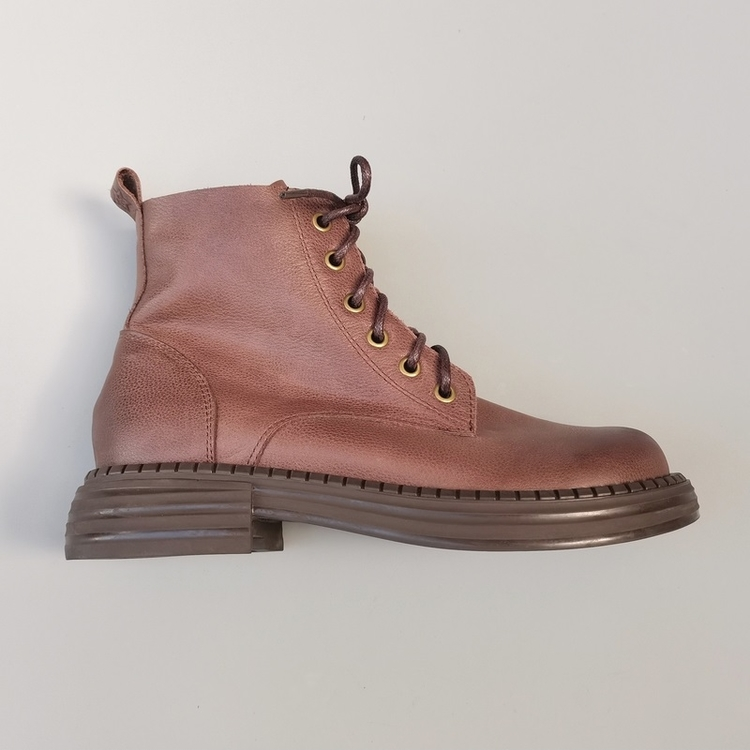 Wide-toe Box Handmade Genuine Leather Ankle Boots Casual Comfortable Women's Shoes