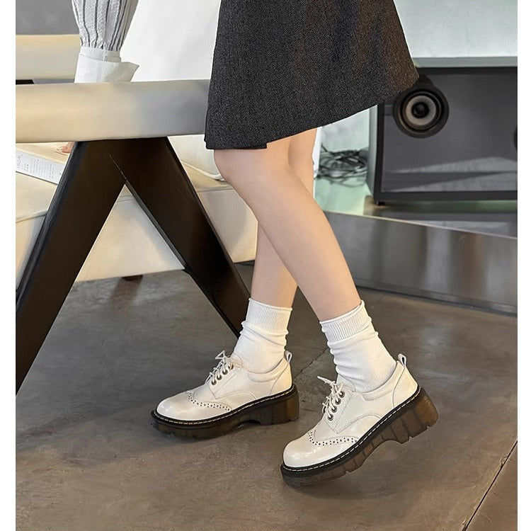 Women's Platform Brock Preppy Style Lace-up Loafers