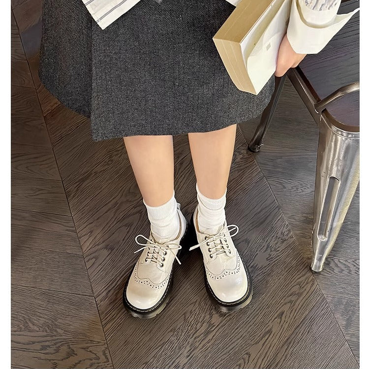 Women's Platform Brock Preppy Style Lace-up Loafers
