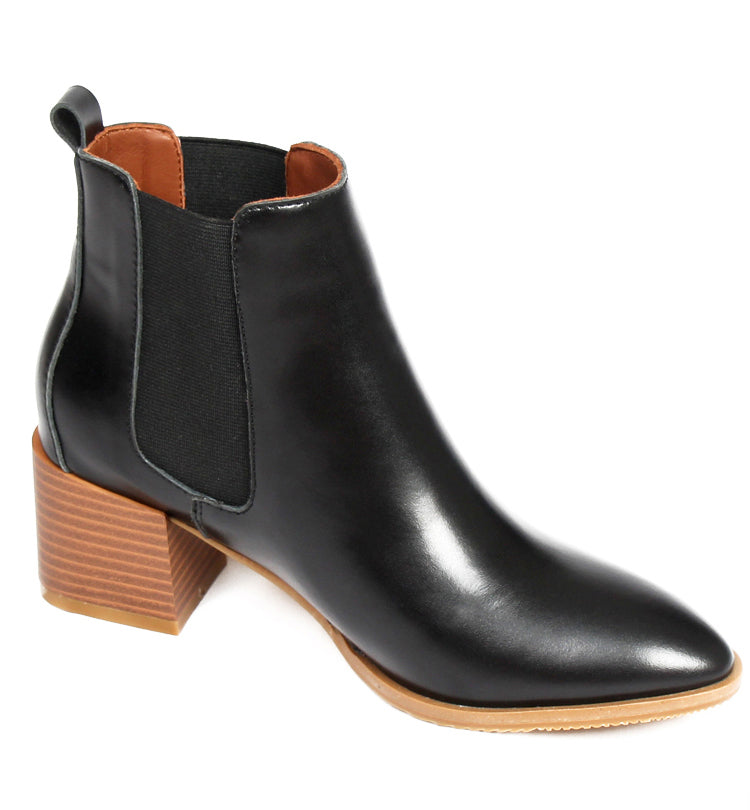 Women's Classic Chelsea Boots – Pointed Toe with Block Heel