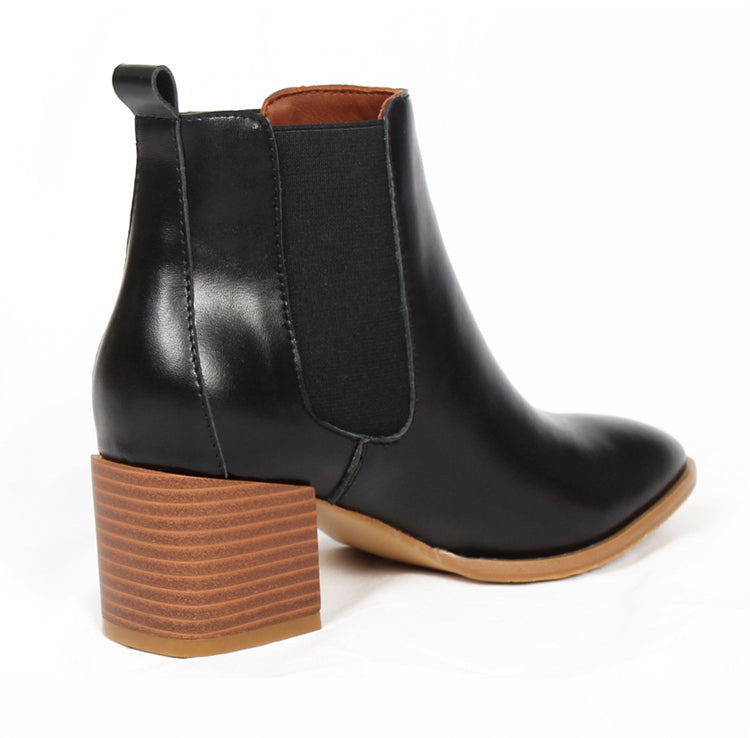 Women's Classic Chelsea Boots – Pointed Toe with Block Heel