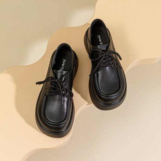 Women's Platform Oxford Shoes – Casual Slip-On Heel Can Be Stepped