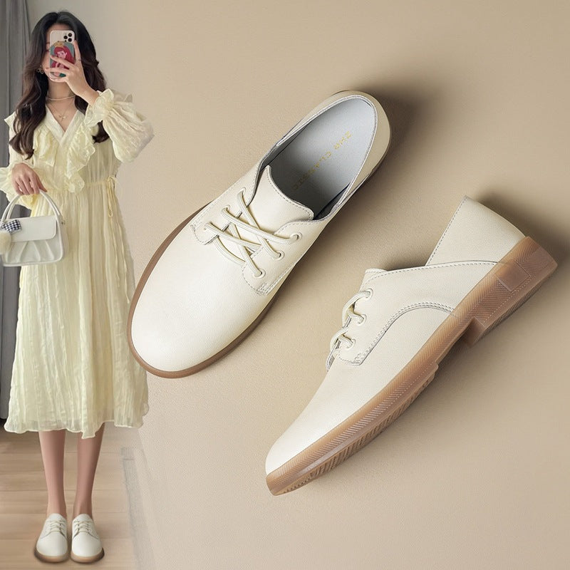 Women's Leather Casual Lace-Up Oxfords