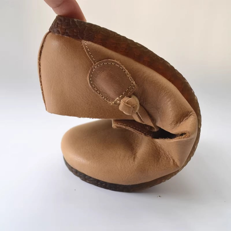 Women's Women's Leather Retro Patchwork Flat Cross Strap Mary Jane Shoes