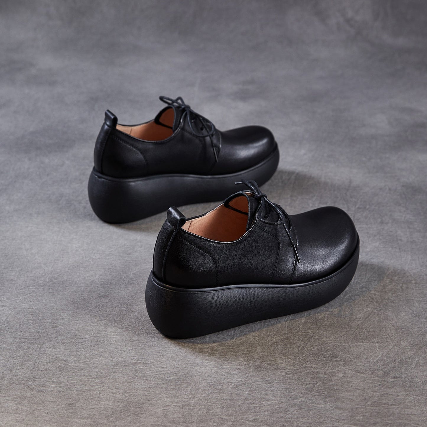 Women's Leather Platform Sneakers - Ultra-Lightweight EVA Sole