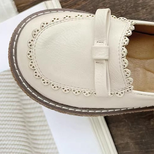 Round Toe Preppy Style Retro Flat Mary Jane Women's Shoes