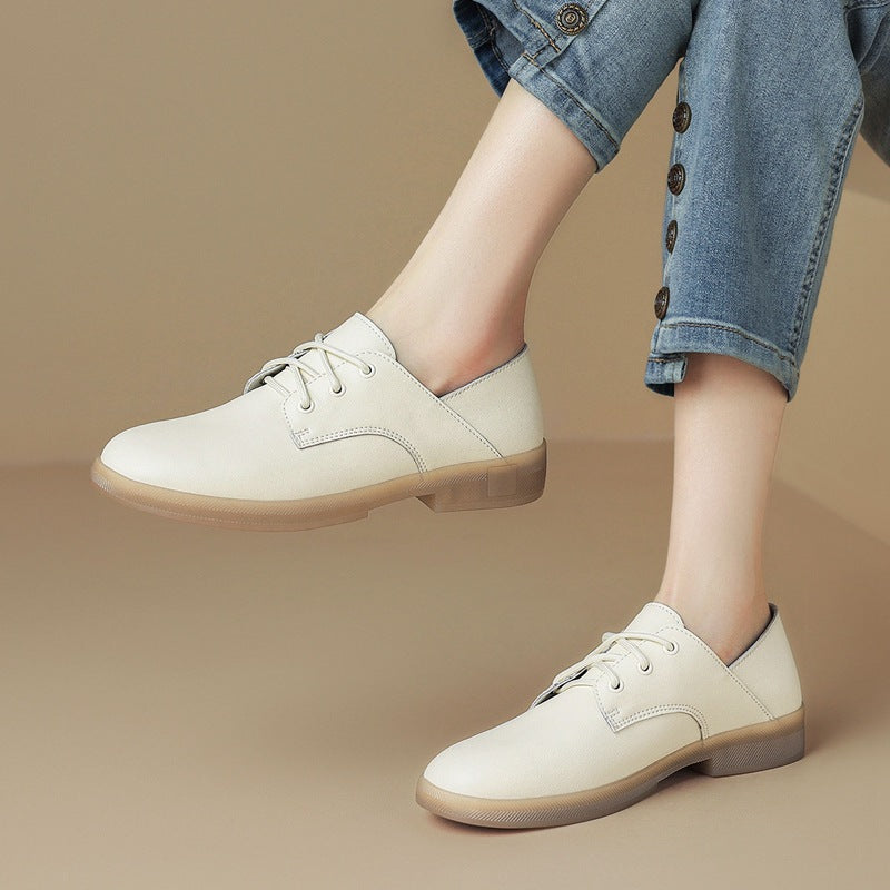 Women's Leather Casual Lace-Up Oxfords