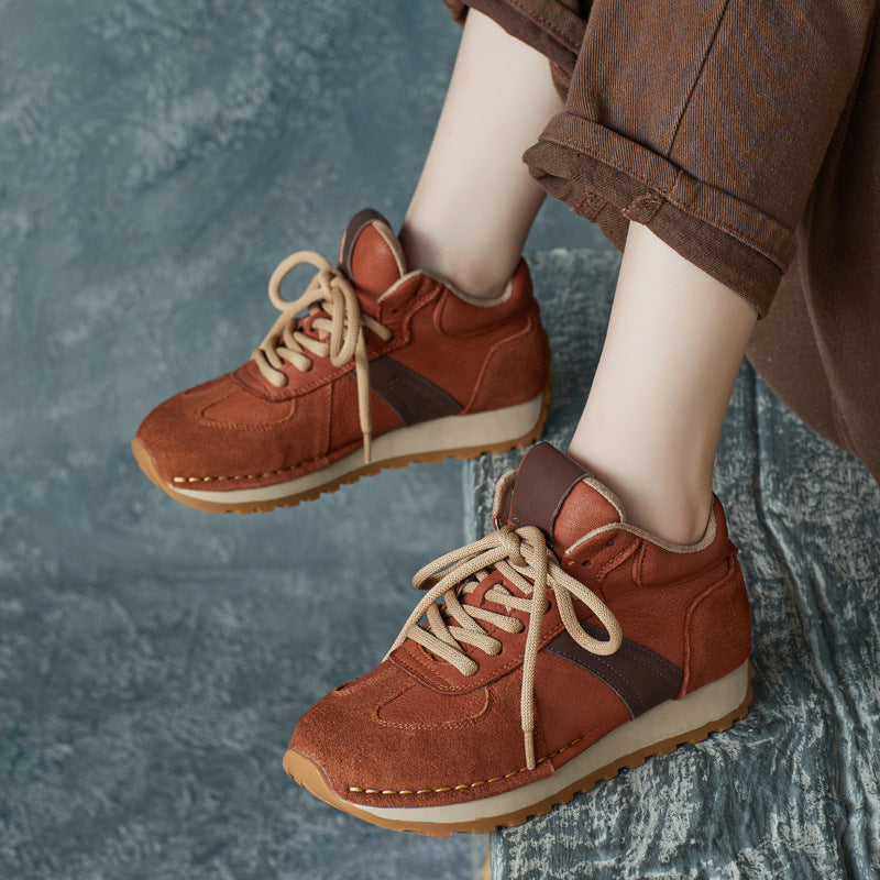 Women's Casual Leather Retro Daily Sneakers