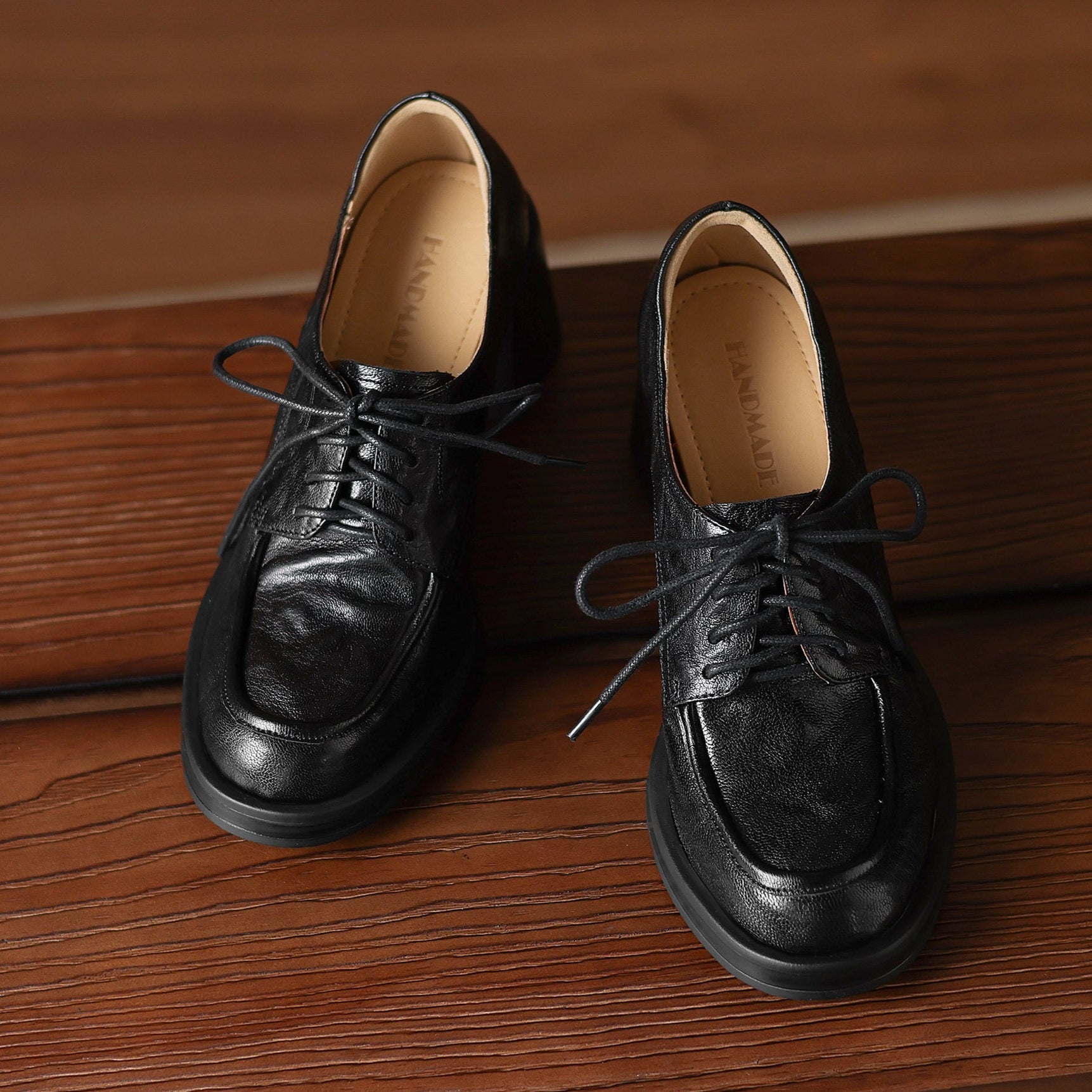 Women's Handmade Sheepskin Oxford Shoes – Business Style Block