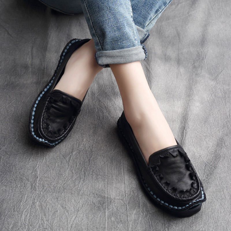 Women's Genuine Handmade Comfort Slip-On Boat Shoes