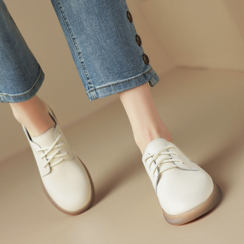 Women's Leather Casual Lace-Up Oxfords