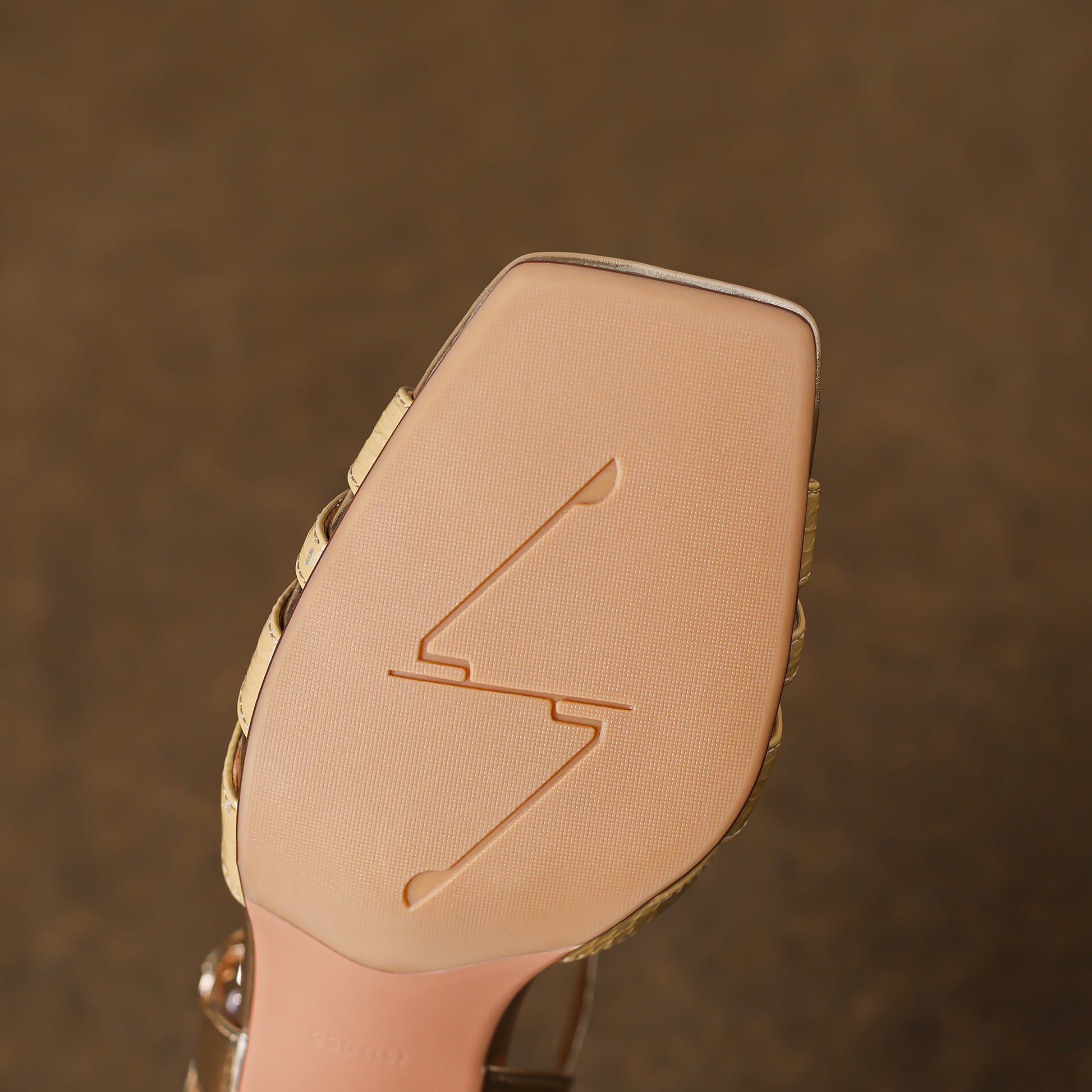 Women's Handmade Mid-heel Open Square Toe Leather Sandals - RetroStep