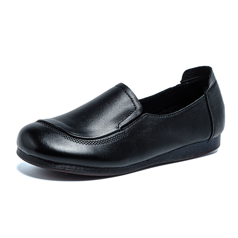 Women's Leather Slip-On Flats – Comfortable Casual Everyday Shoes