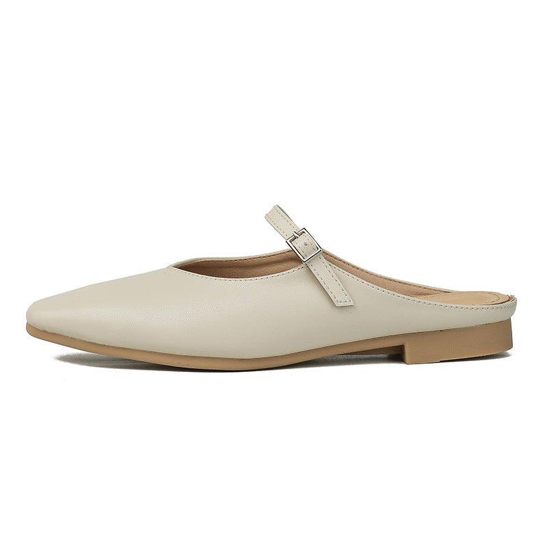 Women's Leather Stylish Comfortable Daily Mule Shoes