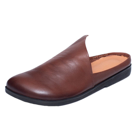 Women's Leather Casual Comfort Mule Shoes